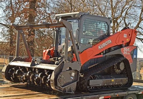 kubota skid steer with forestry package|land clearing mulcher video.